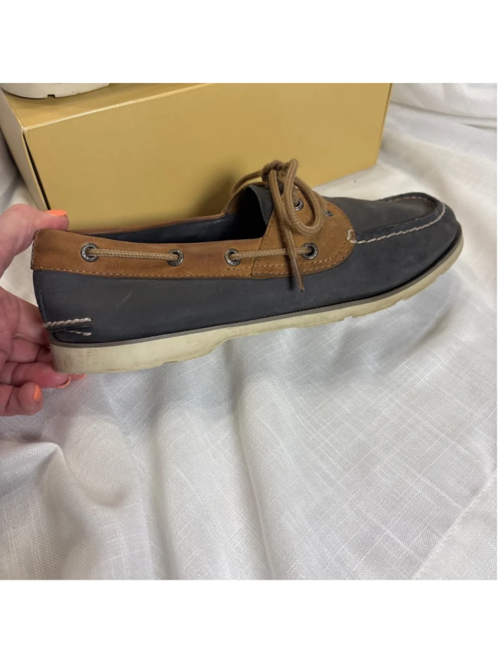 SPERRY Top-Siders Navy LEATHER, sz 8.5
